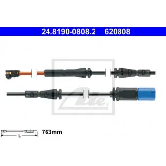 Contact d'avertissement, usure des plaquettes de frein ATE 24.8190-0808.2