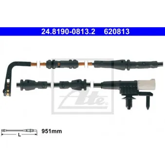 Contact d'avertissement, usure des plaquettes de frein ATE 24.8190-0813.2