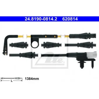Contact d'avertissement, usure des plaquettes de frein ATE 24.8190-0814.2