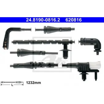 Contact d'avertissement, usure des plaquettes de frein ATE 24.8190-0816.2