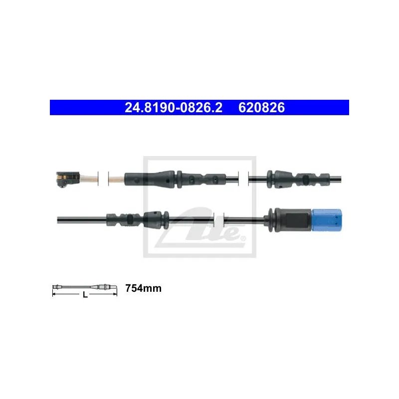 Contact d'avertissement, usure des plaquettes de frein ATE 24.8190-0826.2