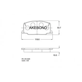 Jeu de 4 plaquettes de frein avant AKEBONO AN-236K