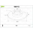 Jeu de 2 disques de frein avant VALEO 186113 - Visuel 1