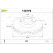 Jeu de 2 disques de frein avant VALEO 186119 - Visuel 1