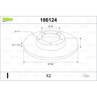 Jeu de 2 disques de frein avant VALEO 186124
