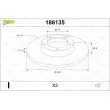 Jeu de 2 disques de frein arrière VALEO 186135 - Visuel 1