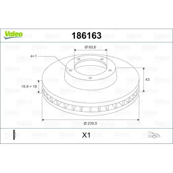 Jeu de 2 disques de frein avant VALEO 186163