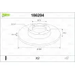 Jeu de 2 disques de frein arrière VALEO 186204 - Visuel 1