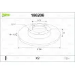 Jeu de 2 disques de frein avant VALEO 186206 - Visuel 1