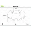 Jeu de 2 disques de frein avant VALEO 186208 - Visuel 1