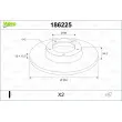 Jeu de 2 disques de frein arrière VALEO 186225 - Visuel 1