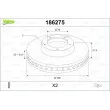 Jeu de 2 disques de frein avant VALEO 186275 - Visuel 1
