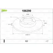 Jeu de 2 disques de frein arrière VALEO 186290 - Visuel 1