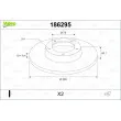 Jeu de 2 disques de frein arrière VALEO 186295 - Visuel 1