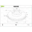 Jeu de 2 disques de frein avant VALEO 186305 - Visuel 1