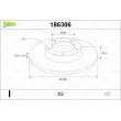 Jeu de 2 disques de frein arrière VALEO 186306 - Visuel 1