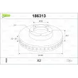 Jeu de 2 disques de frein avant VALEO 186313 - Visuel 1