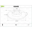 Jeu de 2 disques de frein arrière VALEO 186406 - Visuel 1