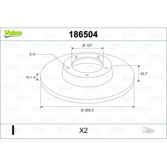 Jeu de 2 disques de frein avant VALEO 186504
