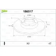 Jeu de 2 disques de frein arrière VALEO 186517 - Visuel 1