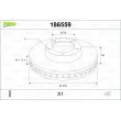 Jeu de 2 disques de frein arrière VALEO 186559 - Visuel 1