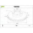 Jeu de 2 disques de frein avant VALEO 186560 - Visuel 1