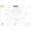 Jeu de 2 disques de frein arrière VALEO 186568 - Visuel 1