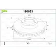 Jeu de 2 disques de frein avant VALEO 186653 - Visuel 1