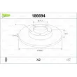 Jeu de 2 disques de frein arrière VALEO 186694 - Visuel 1