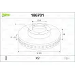 Jeu de 2 disques de frein avant VALEO 186701 - Visuel 1