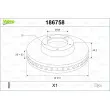 Jeu de 2 disques de frein avant VALEO 186758 - Visuel 1