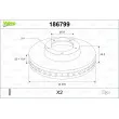 Jeu de 2 disques de frein avant VALEO 186799 - Visuel 1