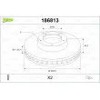 Jeu de 2 disques de frein avant VALEO 186813 - Visuel 1