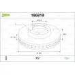 Jeu de 2 disques de frein avant VALEO 186819 - Visuel 1