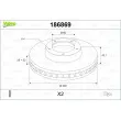Jeu de 2 disques de frein avant VALEO 186869 - Visuel 1