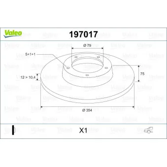 Jeu de 2 disques de frein arrière VALEO 197017