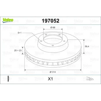 Jeu de 2 disques de frein avant VALEO 197052