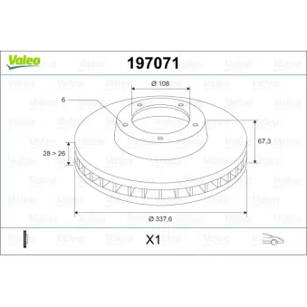 Jeu de 2 disques de frein avant VALEO 197071