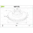 Jeu de 2 disques de frein arrière VALEO 197175 - Visuel 1