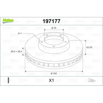 Jeu de 2 disques de frein avant VALEO 197177