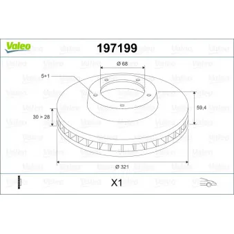 Jeu de 2 disques de frein avant VALEO 197199