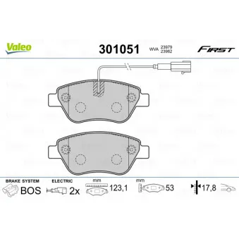Jeu de 4 plaquettes de frein avant VALEO 301051