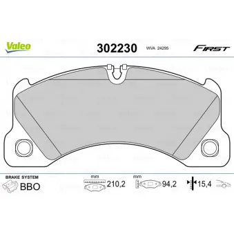 Jeu de 4 plaquettes de frein avant VALEO 302230