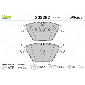 Jeu de 4 plaquettes de frein avant VALEO 302262