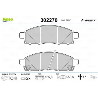 Jeu de 4 plaquettes de frein avant VALEO 302270