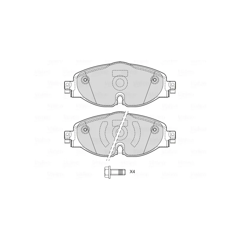Jeu de 4 plaquettes de frein avant VALEO 601702