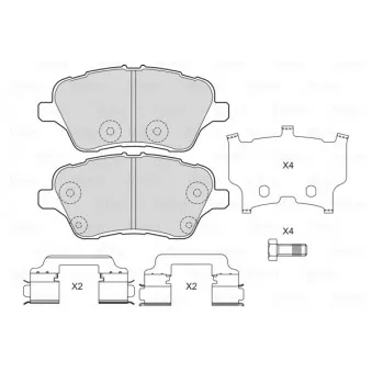 Jeu de 4 plaquettes de frein avant VALEO 601703