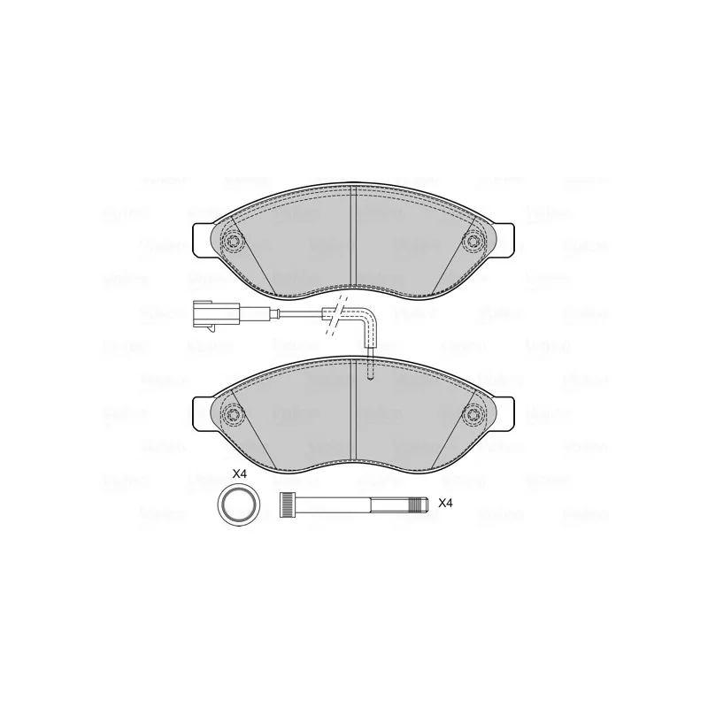 Jeu de 4 plaquettes de frein avant VALEO 601708