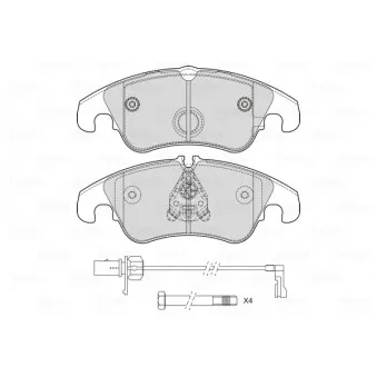 Jeu de 4 plaquettes de frein avant VALEO 601714