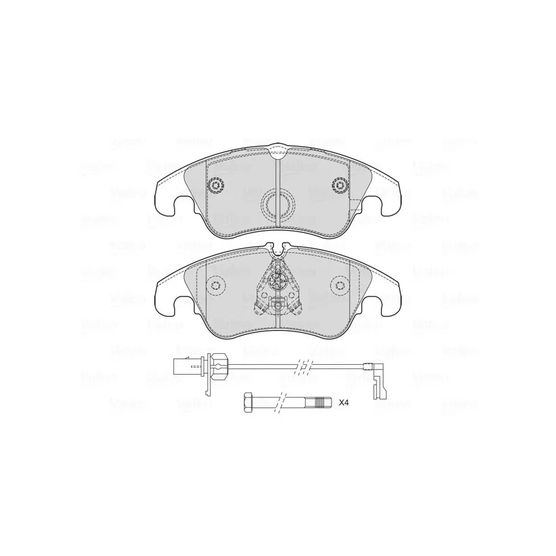 Jeu de 4 plaquettes de frein avant VALEO 601714